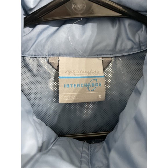 Columbia Puffer Jacket Womens Small Blue Full Zip Mock Neck Thermal Insulation - Picture 3 of 6